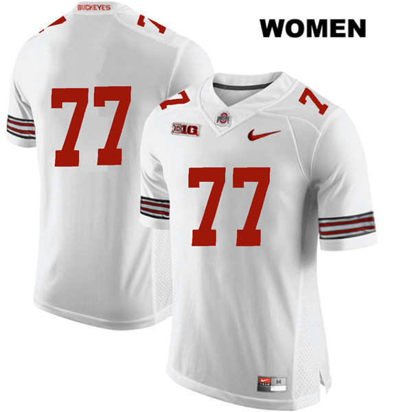 Ohio State Buckeyes Women's Nicholas Petit-Frere #77 White Authentic Nike No Name College NCAA Stitched Football Jersey DK19L88BS
